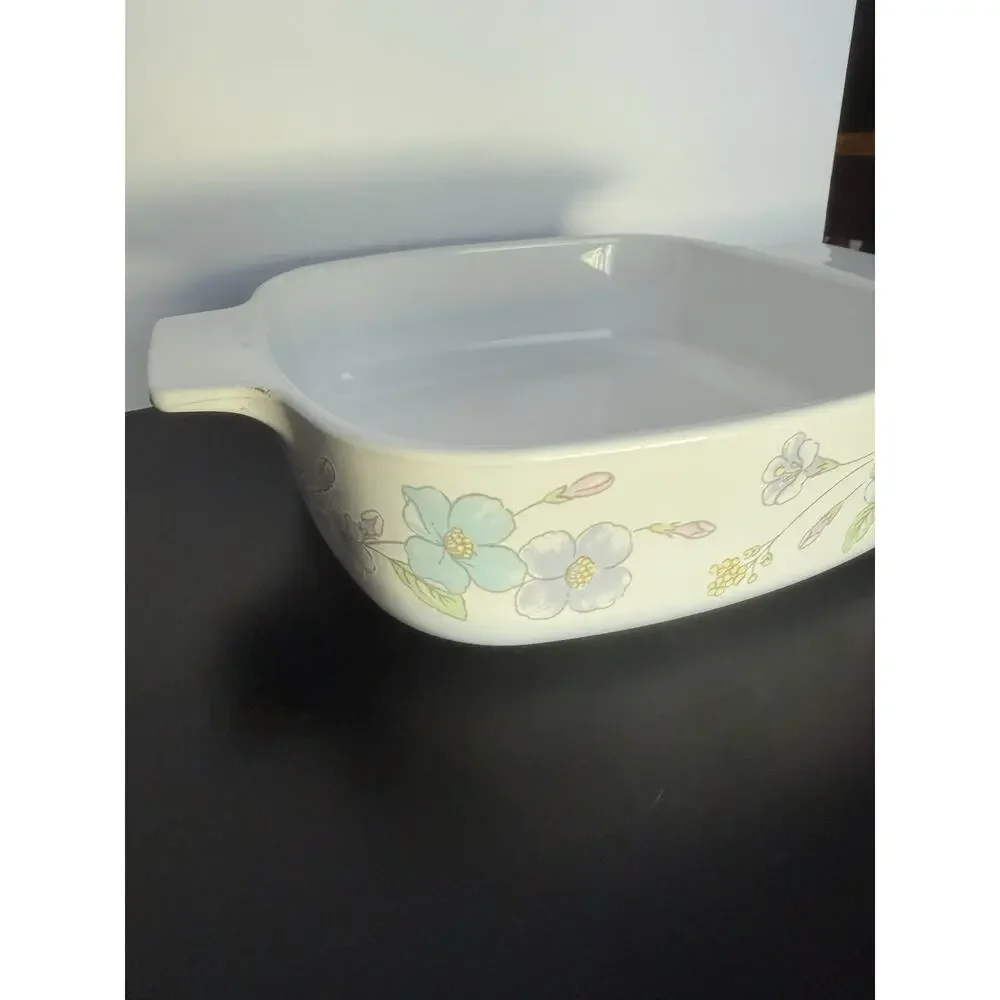 Corning Ware Pastel Bouquet 1 liter A-1-B Casserole Dish w/ Original Pyrex Lid